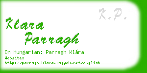 klara parragh business card