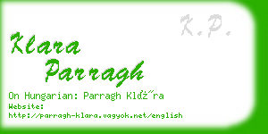 klara parragh business card